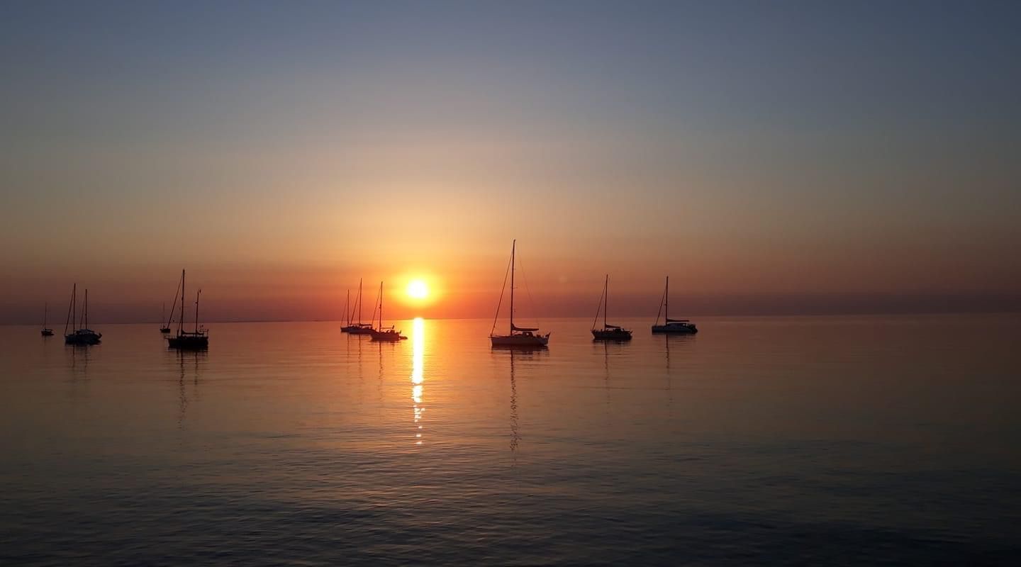 Solnedgang fra sterby strand 